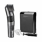 BaByliss Men Carbon Titanium Akku Haarschneider für Kopf- und Barthaare 26 Schnittlängen 0, 5mm-25mm Silber Schwarz inkl. Mini Trimmer E978E