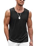COOFANDY Herren Tanktop Gym Muskelshirt Workout Tank Top Fitness Ärmellos Funktionsshirt Stringer Achselshirt Schwarz M