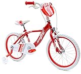 Huffy Mädchen Glimmer 18 Zoll Mädchenfahrrad Rot 6-8 Jahre Leichtes Schnellmontagerad + Stabilisatoren Bike, 45,7 cm