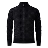 Generisch Strickfleecejacke Herren Sweater Stehkragen Fleecepullover Schwergewicht Strickpullover Chenille Trachtenstrickjacke Strickjacke Festival Cardigan Warm Trachtenjacke