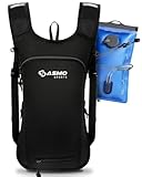 SASMO® Fahrradrucksack klein 6L mit Trinkblase (Schwarz) - Thermofach & Helmnetz | MTB Rucksack & Skirucksack - Ultraleicht 350g | Fahrrad Rucksack wasserdicht - Regenschutz | Trinkrucksack Fahrrad