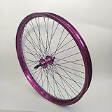 66 cm (26 Zoll) robuste Fahrradfelge vorne und hinten, 12 Gauge 48 Speichen, doppelwandige Aluminium-Legierung, Fahrradfelge, Scheibenbremse, lila (Hinterrad)