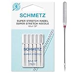 SCHMETZ Nähmaschinennadeln | 5 Super Stretch-Nadeln | Nadeldicke 75/11 | HAx1SP | auf jeder gängigen Haushaltsnähmaschine einsetzbar | für die Verarbeitung elastischer Stoffen mit dickeren Nähfäden