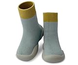 Dookeh Krabbelschuhe Baby, Lauflernschuhe Kinder, rutschfeste Hüttenschuhe Sockenschuhe für Mädchen Junge (7-Grau, EU Schuhgrößensystem, Baby, Alter (von/bis), M, 12 Monate, 18 Monate)