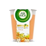 Air Wick Wohlfühl-Duftkerze XL im Glas – Duft: Citrus – Bis zu 40 Stunden Brenndauer – Enthält natürliche ätherische Öle – 220 g Duftkerze