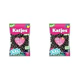 Katjes Katzen Pfötchen Großpackung (1 x 700 g) – Würzig-süßes Lakritz in kleiner runder Form – Herrlich weiche Konsistenz – Natürlich Vegan (Packung mit 2)
