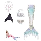 Generisch 5er-Packung Bikini MäDchen Mit Ozean-Glitzer-Dekoration Mit Boyshort-Strandbademode Mit Fischschwanz Machen Sie SchöNe Fotos Von Ihren Kindern,C-120
