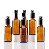 YIZHAO Braun Sprühflasche Glas 50ml, Sprühflasche Klein Glas mit [Zerstäuber], für Ätherisches Öle,Kosmetik, Apotheker, Reinigung,Aromatherapie, Massage, Haare – 6Pcs