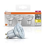 Osram LED Base PAR16 Reflektorlampe, mit GU10-Sockel, nicht dimmbar, Ersetzt 4,3 Watt, 36° Ausstrahlungswinkel, Warmweiß - 2700 Kelvin, 3 Stück (1er Pack)