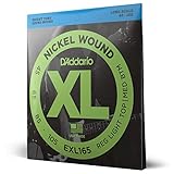 D'Addario E Bass Gitarrensaiten | Saiten E Bass | Bassgitarre Saiten | Saiten E-Bass | DER BELIEBTESTEN SAITENMARKE WELTWEIT | EXL165 | vernickelter Stahl | Custom Light (45-105) | Long Scale