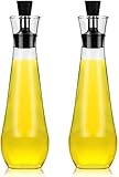 WUWEOT 2er Set 500ml Öl Flaschen Essig Öl Flasche aus Glas Öl- und Essigspender für Küche Olivenöl Flasche Ölspender aus Glas mit Ausgießer Olivenöl Dispenser Olivenöl Essigspender für Öl, Essig, BBQ