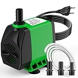 Knifel Teichpumpe Filterpumpe 60W 3000L/H Schutz vor überhitzung Funktion Ultra Leise Springbrunnenpumpe Wasserpumpen Mit 1,8m Kabel für Brunnen, Hydroponik-Systeme.