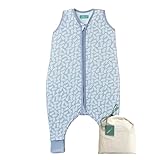 molis&co. Baby-Schlafsack mit Füßen. 0.5 TOG. Größe: 70 cm. Ideal für den Sommer. Blue Garden. 100% Baumwolle (Oeko-TEX 100).