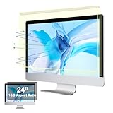 MULIKE Hängender Bildschirmschutz für Computer mit blauem Licht, 58,4 - 61 cm, Anti-UV-Augenschutz, Filterfolie für Diagonale 23,23,6, 23,8, 24 cm (23 - 24 Zoll), 16:9 Breitbild, Desktop-PC,
