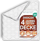 KNERST® Bettdecke 200x220cm - 4 Jahreszeiten Bettdecke 200x220 - für Jede Jahreszeit - ÖKO-TEX