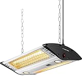 TROTEC Deckenheizstrahler Infrarot IR 2000 C – Heizleistung 1000 W / 2000 W – Terrasse, Integrierte LED-Spots, inkl. Fernbedienung