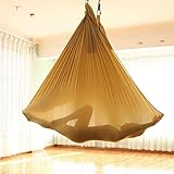 VIKTION Outdoor Hängematte Hängesessel Schaukel Indoor Aerial Yogatuch 4m*2.8m Swing Hängesitz für Kinder oder Erwachsene mit keinem Zubehör (Gold)