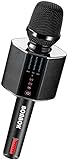 BONAOK Karaoke Mikrofon,Tragbares Kabelloses Bluetooth Karaoke Mikrofon System für Partys im Auto zu Hause im Freien, Karaoke Maschine für PC/Alle Smartphones G50 Schwarz