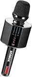 BONAOK Karaoke Mikrofon,Tragbares Kabelloses Bluetooth Karaoke Mikrofon System für Partys im Auto zu Hause im Freien, Karaoke Maschine für PC/All Smartphones G50 Schwarz
