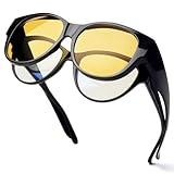 Face Shadow Polarisierte Nachtsichtbrille für Autofahrer, Nachtfahrbrille Clip Damen, Nachtbrille zum Autofahren, Überzieh Sonnenbrille Nachtsicht, Überbrille Ultra Leicht