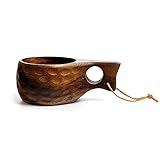 JINYOMFLY Holztasse Holztassen 200ml, Kuksa Holztasse Olivenholz, Trinkbecher Tragbar Holz Tasse, Holz Becher Outdoor, Trinkbecher Camping für Wandern, Freien oder als Geschenk
