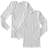 HERMKO 62830 2er Pack Kinder langarm Funktionsunterhemd, Farbe:weiß, Größe:116