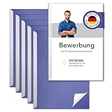 STRATAG Klemmschienen-Bewerbungsset Start Basic (Blau, 5 Stück) mit transparentem Deckel aus PP Kunststoff sowie Binderücken aus robustem 290 g/m² Karton Lederstruktur (5 Bewerbungsmappen Blau)