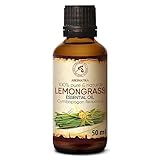 Zitronengras Ätherisches Öl 50ml - Cymbopogon Flexuosus - Indien - Lemongras Öl - Zitronengrasöl für Guten Schlaf - Aromatherapie - Aroma Diffuser - Duftlampe - Raumduft - Lemongrassöl