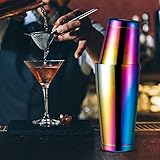 RASTKY Robuster, Farbenfroher Boston-Shaker aus Edelstahl für die Bar, Modisches Design, 850 Ml, Galvanisiert, 2-Tassen-Set, Ideal für Cafés