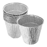 WEKADRIN 10 Stück Einweg Aluminium Fettauffangschalen für Grill und Smoker Mittlere Größe Hitzebeständig Kompatibel mit Räucheröfen Einfache Reinigung Outdoor BBQ Zubehör