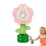 Seifenblasenmaschine – Spielzeug für den Außenbereich | tragbar mit bunten Lichtern und beweglicher Blume für Garten, Pool, Camping, Strand und Indoor-Spiele