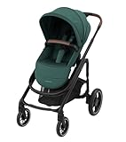 Maxi-Cosi Plaza Plus 2-in-1-Kinderwagen, 0–4 Jahre, 0–22 kg, wendbarer Sitz, einhändig zusammenklappbar, superweichem & geräumigem Babywanne, 3 Liegepositionen, Easy-In-Gurts, Essential Green