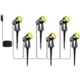 Yuusei Gartenbeleuchtung 6er Set/20M, Warmweiß 3000K Led Strahler Außen, IP65 Wasserdicht Gartenlampe für Außen Garten Terrasse Bäume Rasen