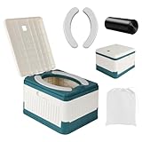 Campingtoilette,Camping Toiletten,Trockentoilette,Campingtoilette Ohne Chemie,Mobile Klapptoilette Mit mit 20 Bio-Toilettenbeuteln und 2 komfortable PU-Polster Mobile Toilette Faltbare,Camping Gadgets