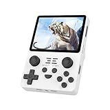 Powkiddy RGB20S Handheld Spielekonsole, RK3326 Quad-Core Open Source System, Mini Retro Konsole 16GB+64GB, 3,5 Zoll OGA Bildschirm, Powkiddy Retro Spielekonsole 3500 mAh(White)