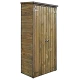 Susany Geräteschuppen Holz-Lagerschuppen Geräteschuppen mit 3 Regale Aufbewahrungsschuppen Gartenschrank Holzschrank Witterungs- und verrottungsbeständig Kiefernholz 85×48×177 cm