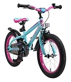 BIKESTAR Kinderfahrrad 16 Zoll für Mädchen und Jungen ab 4-5 Jahre | 16er Kinderrad Mountainbike | Fahrrad für Kinder Berry & Türkis | Risikofrei Testen