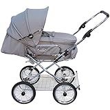 EICHHORN Kinderwagen Kombikinderwagen Komplett-Set, 0-3 Jahre, umbaubar zum Sportwagen, inklusive Babytragetasche, Stoff Grau, ECCO-Räder