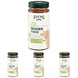 Fuchs Gewürze - Bio Rinder Fond, optimale Basis für Suppen und Saucen, Ohne Geschmacksverstärker, Farbstoffe oder Palmfett, Zutaten aus kontrolliertem biologischem Anbau, 400 ml im Glas