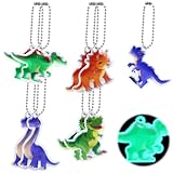 Wishstar 10 Stück Dinosaurier Reflektor Anhänger,Reflektoren kinder ，Reflektor Schulranzen Junge，Sicherheits Reflektor anhänger,Reflektoranhänger für kinder