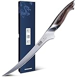 HOSHANHO Filetiermesser 23cm Küchenmesser, Profi Fischmesser und Ausbeinmesser, Fischfiletmesser Ultrascharfer mit Ergonomischem Pakkaholz-Griff