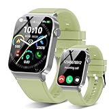 STECEi Smartwatch Herren Damen, 1,85'' HD Touchscreen Smart Watch mit Bluetooth Anrufe, 110+ Sportmodi Fitnessuhr mit Herzfrequenz Schlafüberwachung Schrittzähler, IP68 Wasserdicht Sportuhr, Hellgrün