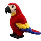 Xiyocadt Papageien Plüschtier Kuscheltier,30cm Niedliche Plüsch Ara Papagei Stofftier,Vogel Papagei Stofftier Kuscheltier,Realistisch Plüschkissen Weiches Spielzeug Wurfkissen Schmusetier (30cm,Rot)