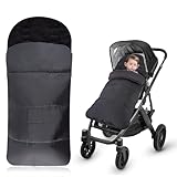 Fußsäcke für Kinderwagen,Winter Fußsack Kinderwagen mit verstellbaren seitlichen Reißverschlüssen,Wasserdichter Fusssack Kinderwagen,Weicher Baby Wintersack für die meisten Kinderwagen (Schwarz)