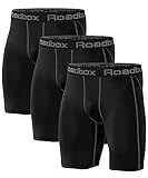 Roadbox 3er Pack Herren Kompressionsshorts, Schnelltrocknendes Baselayer Unterhose Tights Kurz Hose Laufunterwäsche XXL 3er Pack: Schwarz, Schwarz, Schwarz