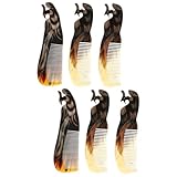 NIYANGLE 2 Sätze Teiliges Massagekamm Aus Echtem Horn Handgefertigter Static Kamm Für Sanfte Kopfhautmassage Zufällige Farben Für Zufällige Farbe 3 Stück * 2