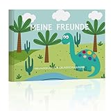 BIROYAL Freundebuch | Meine Freunde | für Jungs&Mädchen, Freundealbum Malen Ankreuzen Ausfüllen, Schulfreundebuch Geschenk zur Einschulung, Freundschaftsbuch für Grundschule Kindergarten, Dinosaurier