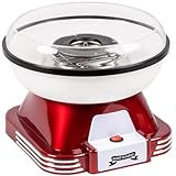 Gadgy Zuckerwattemaschine - Retro Cotton Candy Machine - Zuckerwatte Maschine mit Stäbchen und Messlöffel - Höhe 22 cm Rot Weiß - 500 Watt Zuckerwattenmaschiene für zuhause