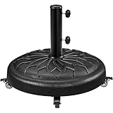 Yaheetech 24,7 kg Sonnenschirmständer mit Rollen ø50,6 cm Schirmständer Sonnenschirm Stabiler Schirmhalter für Schirmstangen von 34/38/48 mm für Garten/Balkon/Strand, Schwarz