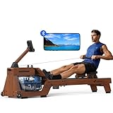 Merach Wasser Rudergerät Magnetischer Rudergerät für Zuhause Fitness Trainingsgerät mit eingebautem Monitor, Bluetooth-Konnektivität, USB-Ladeanschluss